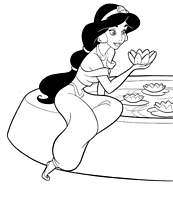 coloriage jasmine et nenuphars